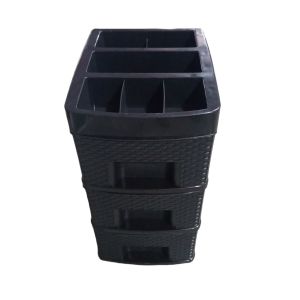 GAVETEIRO COM SUPORTE PRETO FORTPLAST