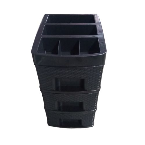 GAVETEIRO COM SUPORTE PRETO FORTPLAST