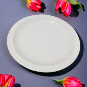 PRATO DE PORCELANA ABA CURTA 28CM RASO
