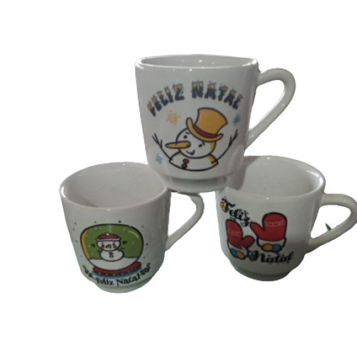 CANECA LISA BRANCA DEC. NATAL 200ML