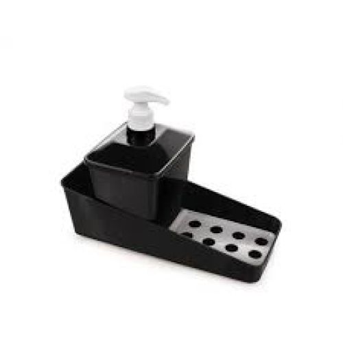 CONJUNTO PORTA DETERGENTE COMPLETO PRETO PLASUTIL