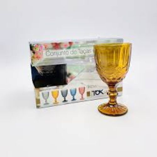 CONJUNTO DE TAÇAS 6 UND EM VIDRO INDIA VINHO TOK HOUSE