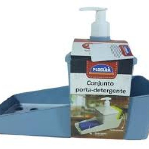 CONJUNTO PORTA DETERGENTE COMPLETO AZUL PLASUTIL A2