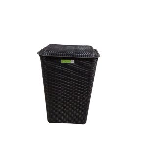 CESTO RATAN 60L PRETO TOPPLAST