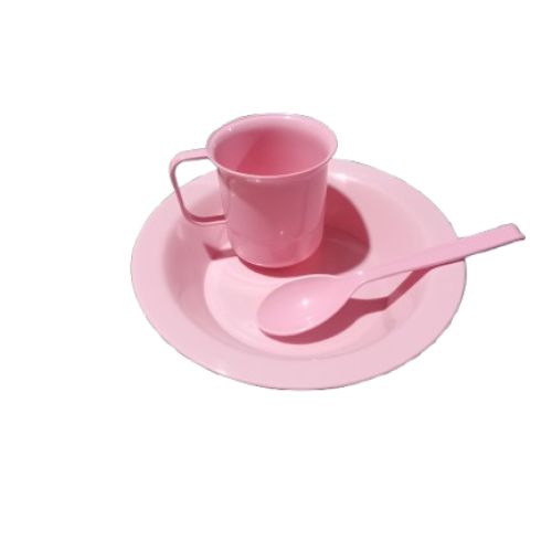 LANCHE FELIZ COM 3 PÇS ROSA ARCAPLAST