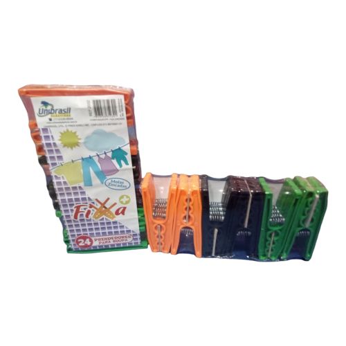 Prendedor p/ roupas fixa com 24 color