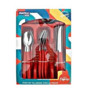 JOGO DE TALHERES 25 PÇS CAPRESE VERMELHO FRATELLI