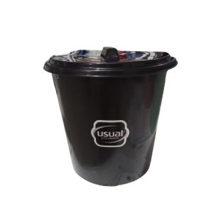 LIXEIRA USUAL PRETA 3L COM TAMPA