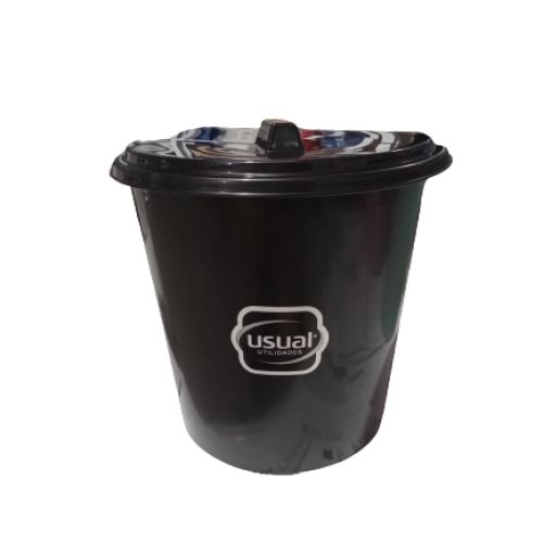 LIXEIRA USUAL PRETA 3L COM TAMPA