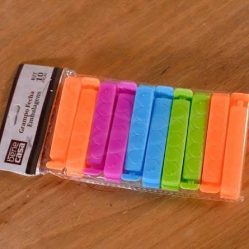 KIT 10 PÇS GRAMPOS FECHA EMBALAGENS