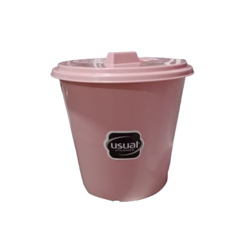 LIXEIRA USUAL ROSÉ 3L COM TAMPA