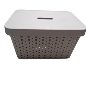 CESTO USUAL17L C/TAMPA. CINZA