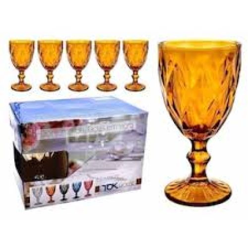 CONJUNTO DE TAÇAS DIAMANTE VINHO 6 UND EM VIDRO TOK HOUSE