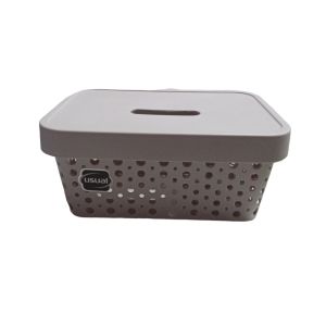 CESTO USUAL 4,5L COM TAMPA CINZA