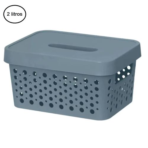 Cesto usual 2l c tampa 2L azul