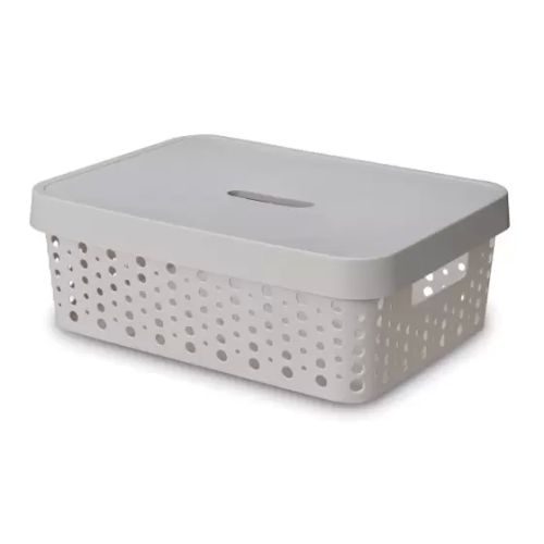 CESTO USUAL 11L C/TAMPA. CINZA