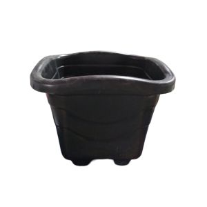 Vaso quadrado grande preto 10l