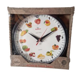 Relógio redondo omega preto fruta