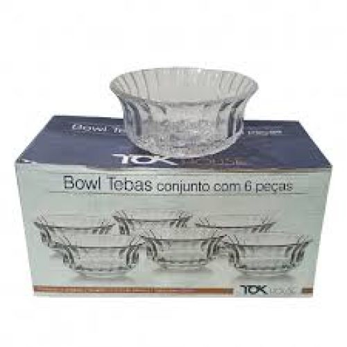 TIGELA BOWL TEBAS DE VIDRO 250ML COM 6 PEÇAS TOK HOUSE