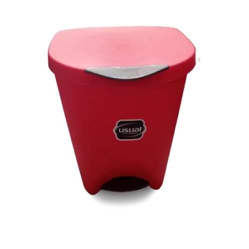 LIXEIRA USUAL COM PEDAL 7,5 LITROS "VERMELHA"