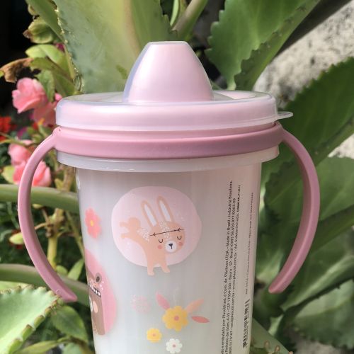 CANECA TRIO ANIMAIS ROSA PLASÚTIL