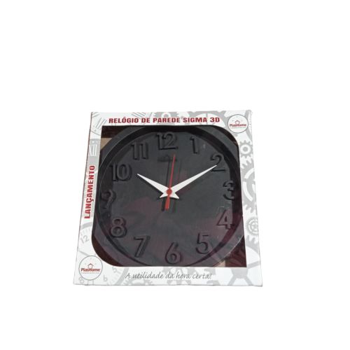 RELOGIO REDONDO 3D SIGMA PRETO