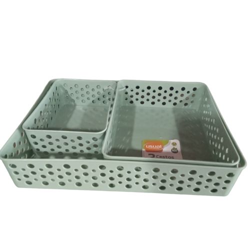 KIT USUAL 3 CESTOS P-M-G. VERDE