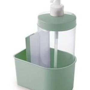 KIT PORTA DETERGENTE REDONDO COM RODINHO PLASÚTIL VERDE B1