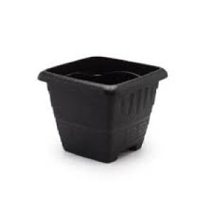 VASO QUADRADO M 6L PRETO PLASMONT
