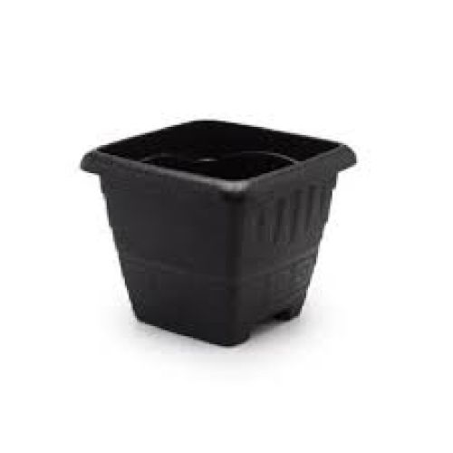 VASO QUADRADO M 6L PRETO PLASMONT