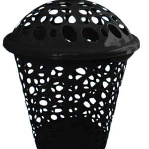 CESTO TELADO NEW C/ TAMPA 60L PRETO