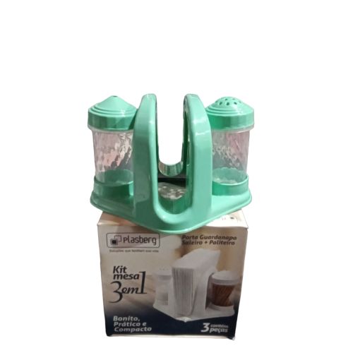Kit mesa 3 em 1 porta guardanapo verde