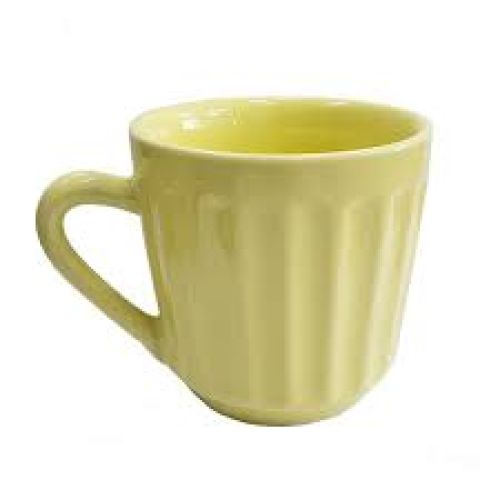 CANECA CANELADA AMARELA 150ML HR PORCELANAS