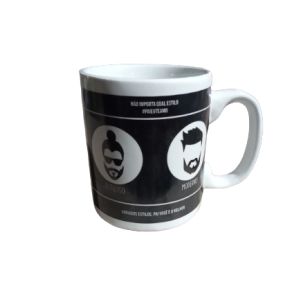 CANECA 280M DECORADA PRETA, PAI