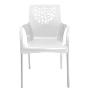 POLTRONA DELUXE BRANCA COM BRAÇO FORTPLAST