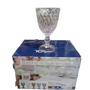 JOGO DE TAÇAS EM VIDRO CLASSIC 320ML TRANSPARENTE 6 UND TOK HOUSE