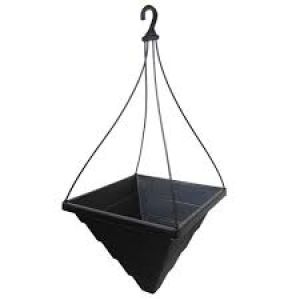 Vaso de pendurar pirâmide preto