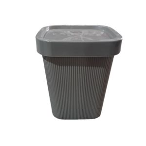 LIXEIRA PLASÚTIL CLASSIC FRISOS CINZA