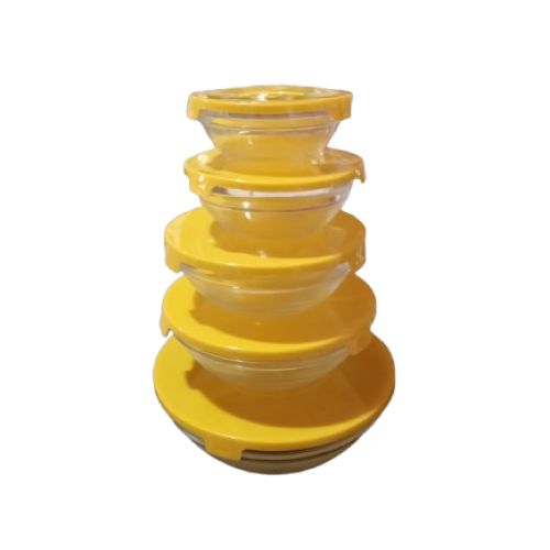 POTE DE VIDRO COM TAMPA KIT 5PÇS TOK HOUSE