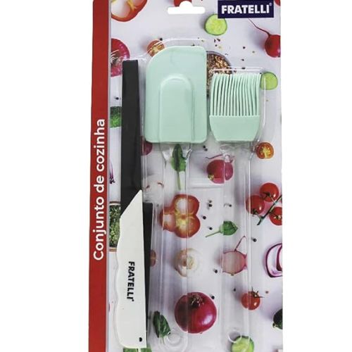 ESPATULA E PINCEL DE SILICONE 3PCS FRATELLI