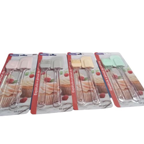 ESPÁTULA E PINCEL DE SILICONE 2PÇS FRATELLI