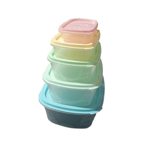 kit pote 5 peças retangular