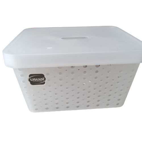 CESTO USUAL 17L C/TAMPA. TRANSPARENTE