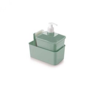 KIT PORTA DETERGENTE QUADRADO COM RODINHO PLASÚTIL VERDE B1