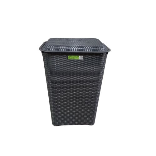 CESTO RATAN 60L CINZA TOPPLAST