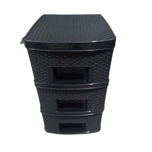 GAVETEIRO RATTAN PRETO FORTPLAST