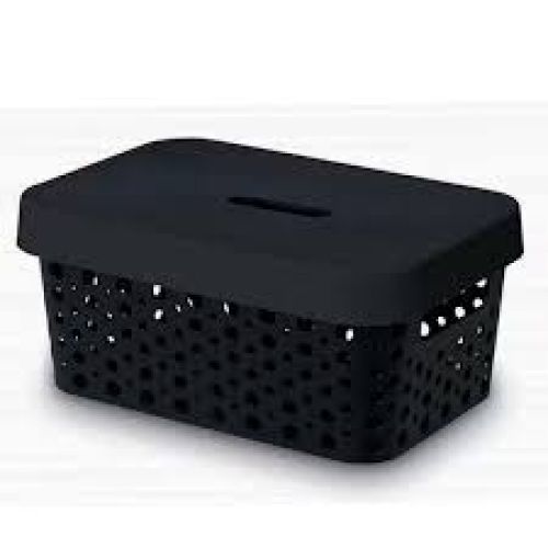 CESTO USUAL 11L C/TAMPA. PRETO