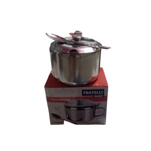 AÇUCAREIRO DE INOX COM COLHER FRATELLI