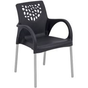POLTRONA DELUXE FORTPLAST (PRETA) COM BRAÇO