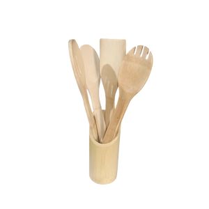 KIT 5 UTENSILIOS BAMBU